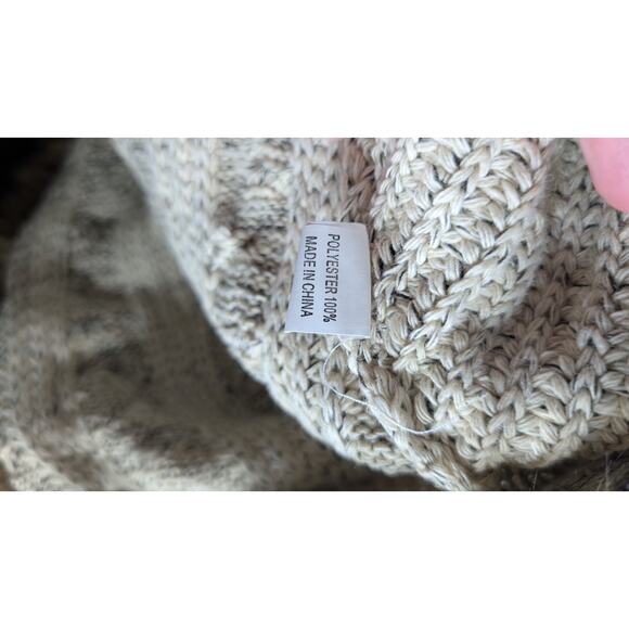 Kaleidoscope Accessories Womens Open Front Cardigan Sz M/L Beige Faux Fur Trim - Picture 6 of 6